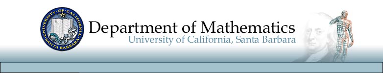 Welcome to the
        Mathematics Department at UCSB